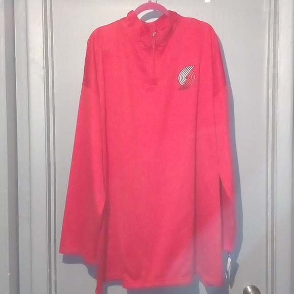 Men's Red Majestic NBA Brand Portland Trailblazers Pullover Jacket.Size 5XL. - Picture 3 of 6